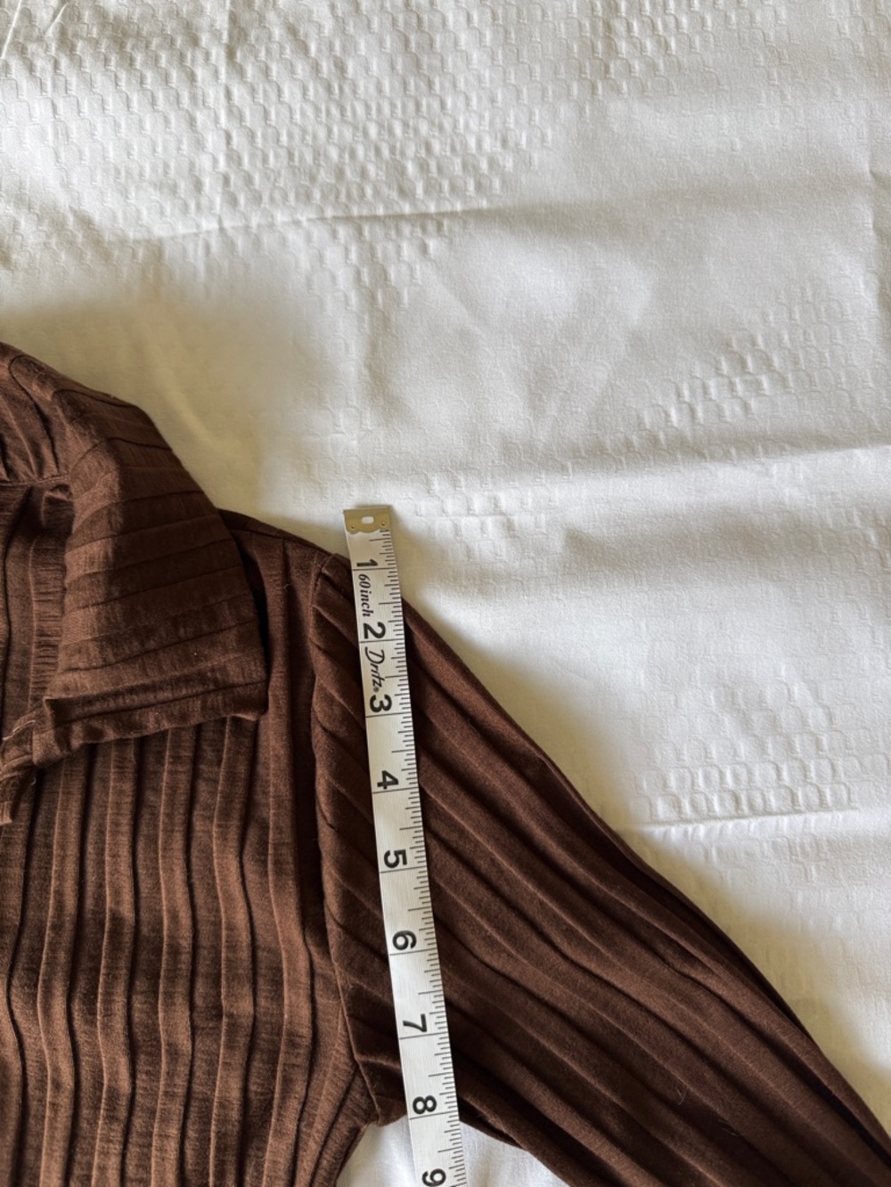 Reformation Chocolate Brown Ribbed Button-Down Mini Dress - Picture 8 of 10